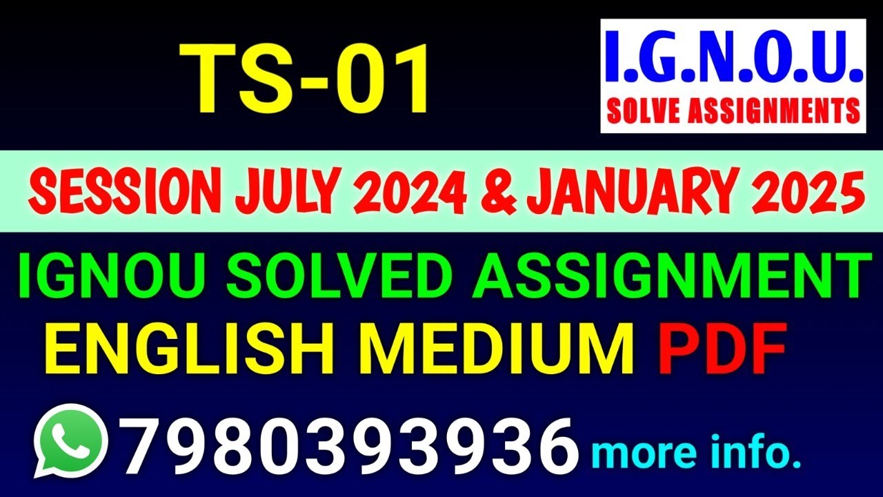 TS 1 Solved Assignment 2024-25 English, TS 1 Solved Assignment 24-25, TS-01 Assignment