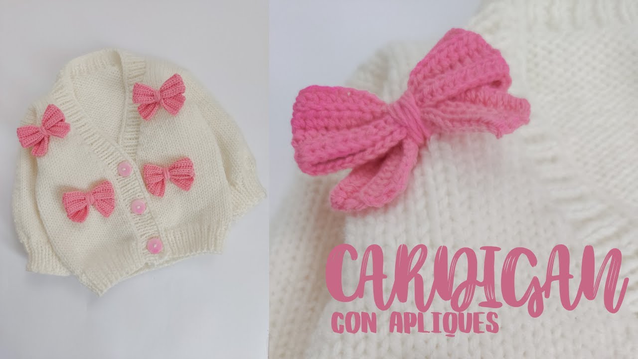 CARDIGAN CON APLIQUES VERSIÓN DOS AGUJAS / PARTE 1