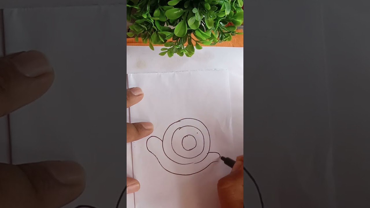 легкий рисунок улитки 🐌 
