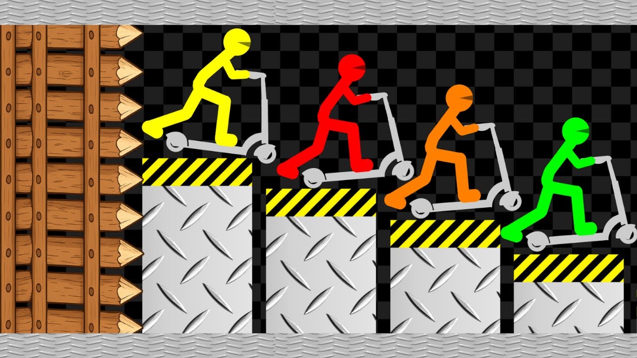 Survival Stickman Scooter Race - Escape From Wood