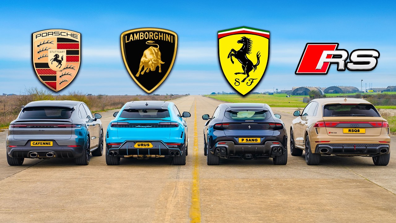 Urus SE vs Purosangue vs Cayenne Turbo vs RSQ8 Perf : DRAG RACE