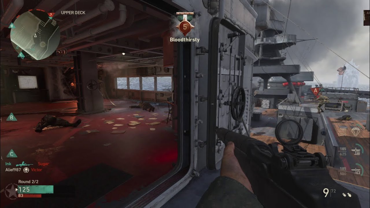 Call of Duty WWII | Bots Multiplayer | Domination on USS Texas