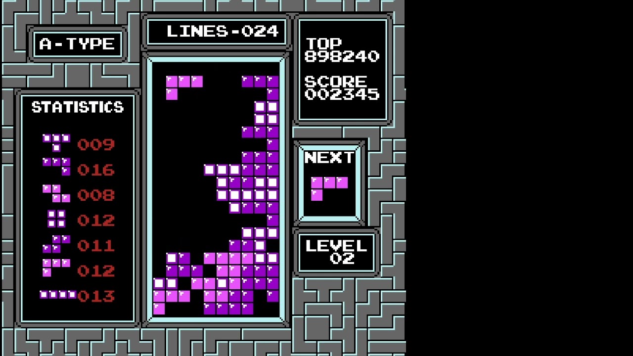 No rotation tetris, 45 lines