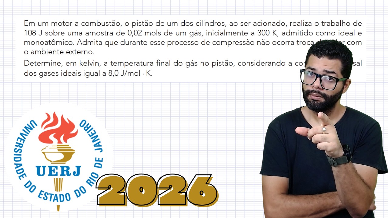 UERJ 2026 - Em um motor a combustão, o pistão de um dos cilindros, ao ser acionado, realiza o