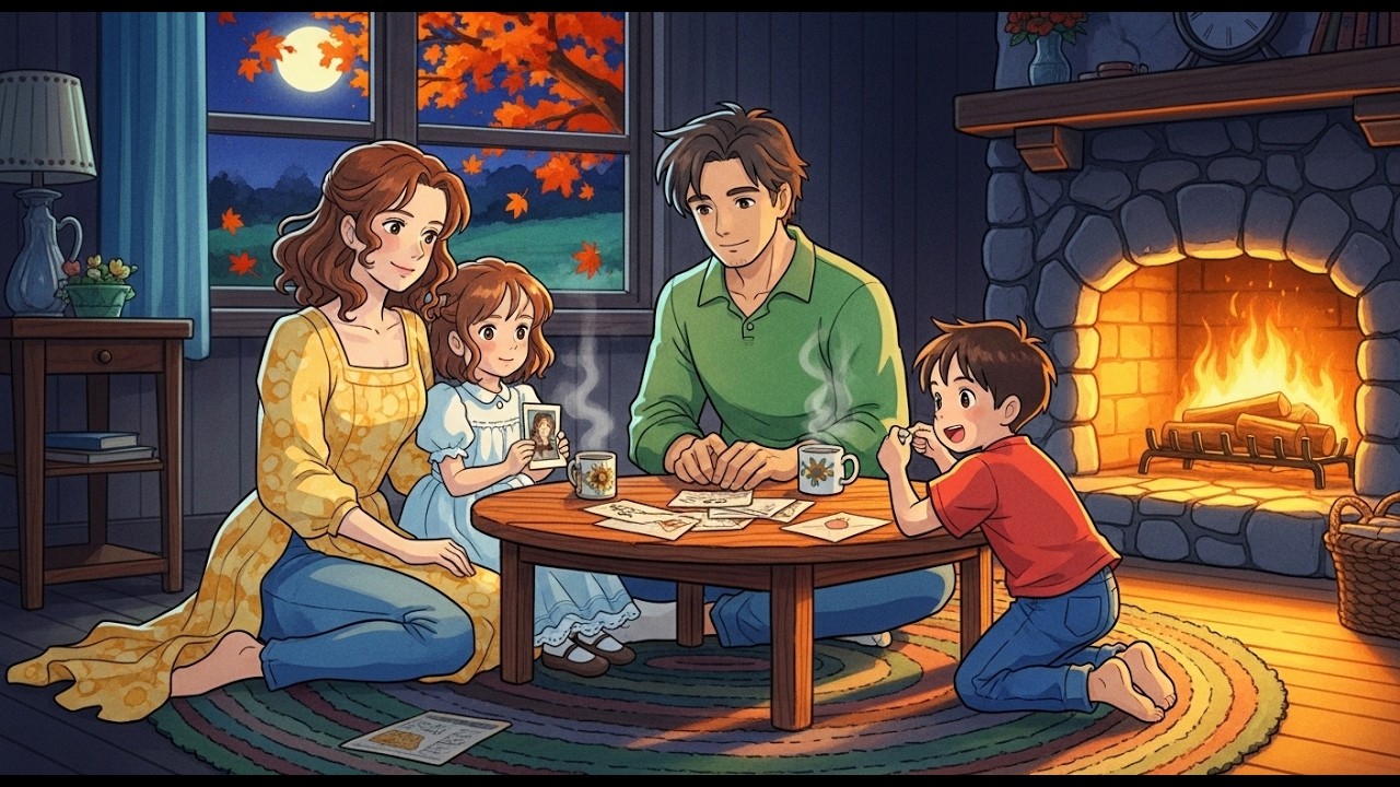 Letters by the Firelight | A Cozy Autumn Night in Our American Farmhouse 🍂✨ | Ghibli-Style Animation
