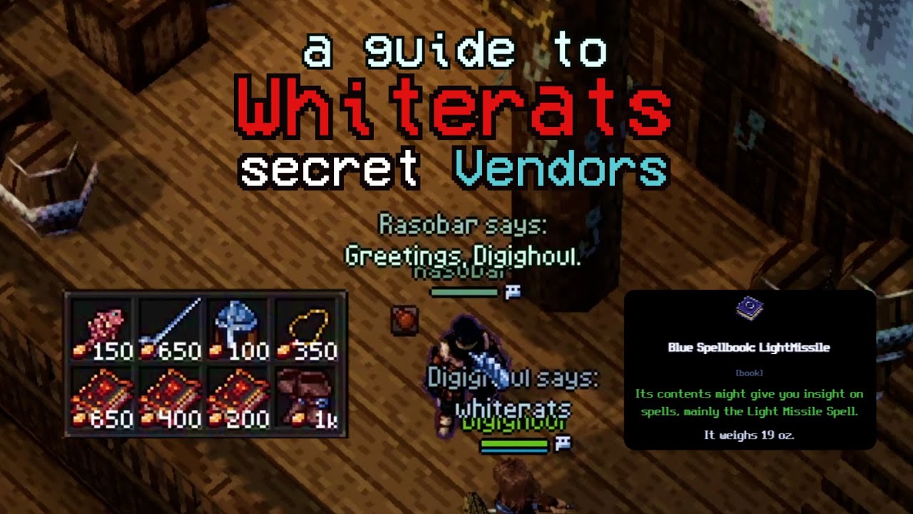 Apogea - Guide to Whiterats Quest Chain (Secret Vendors)