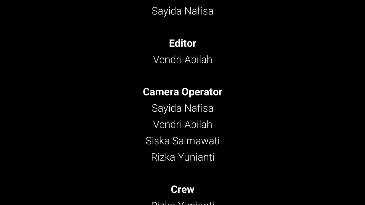 Contoh Credit Ending Film