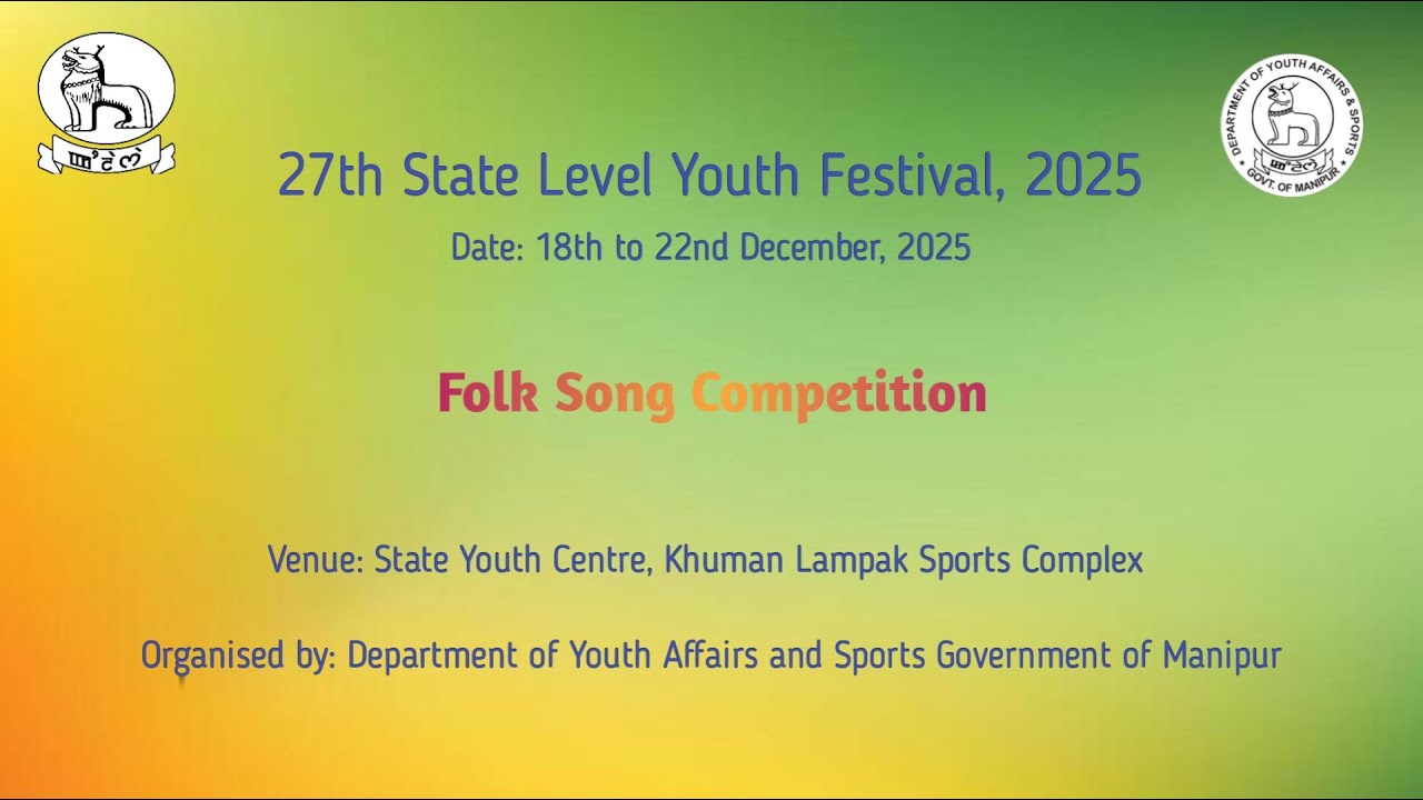 Day 3 || FOLK SONG COMPETITION || 27th State Level Youth Festival, 2025 || 21 December, 2025