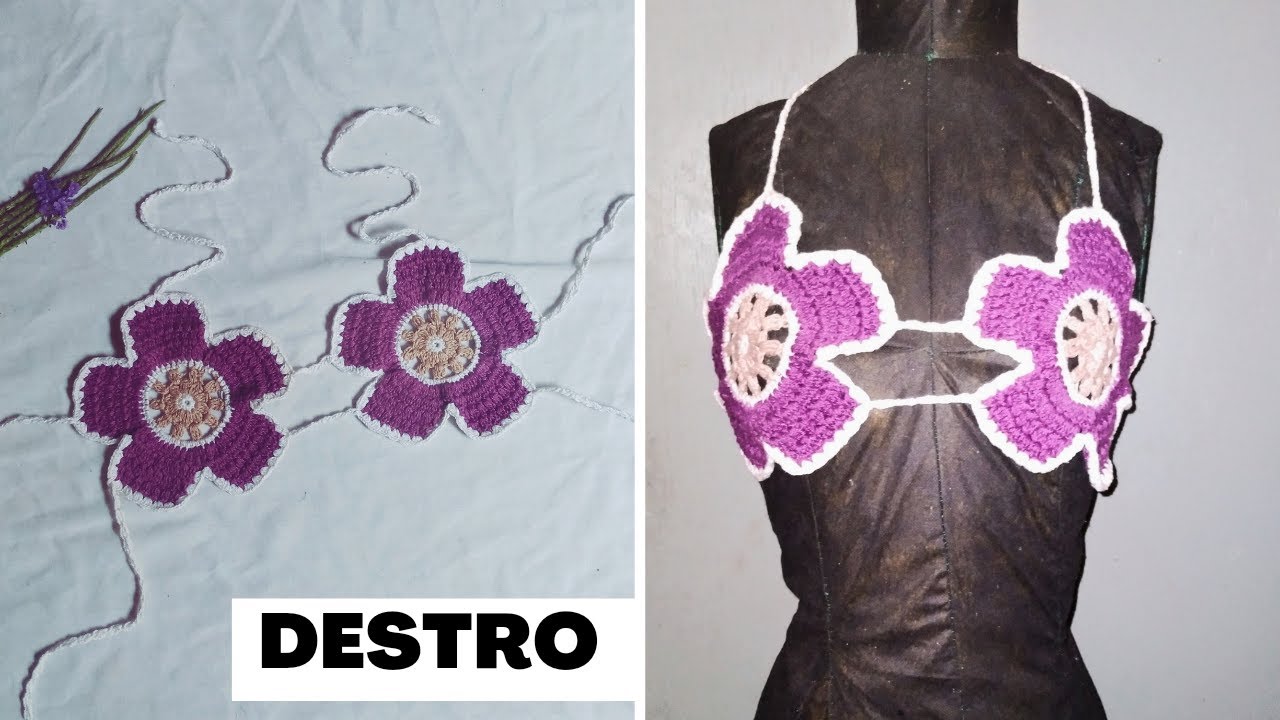 [ Destro ] Top/Biquíni  Flor de Crochê