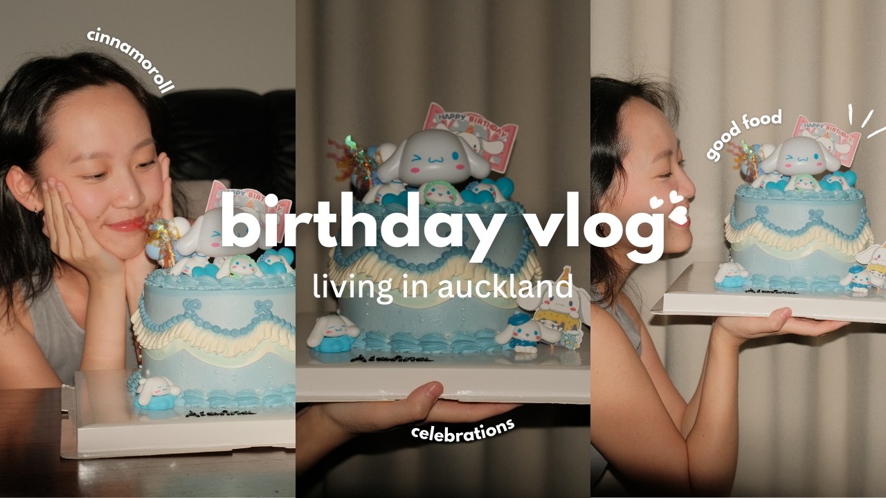 life in auckland: 25th birthday vlog 🍰ྀི⋆˙⟡ cinnamoroll cake, auckland museum, cbd, timezone arcade