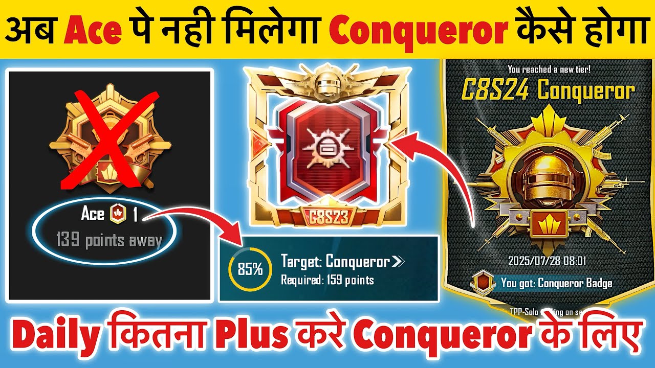 🇮🇳Day 06- Daily Plus Target For Easy Conqueror Solo, Duo, Squad| CONQUEROR RANKPUSH TIPS & STRATEGY✅