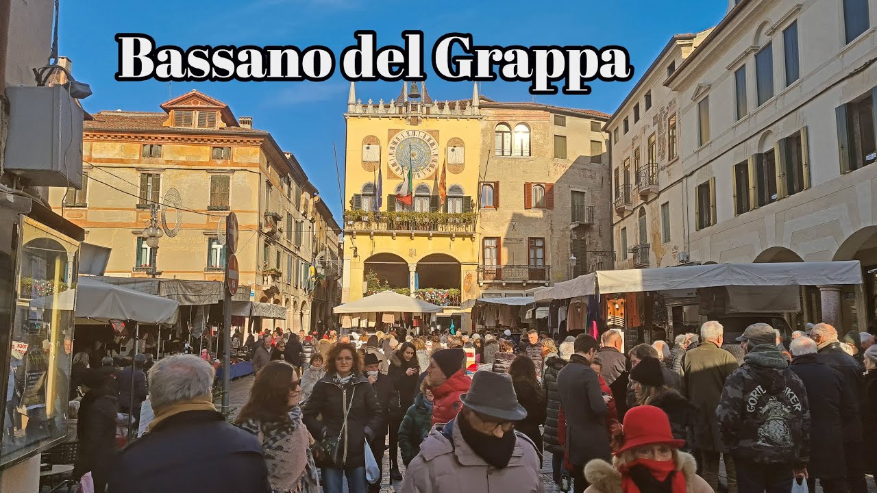 Bassano Del Grappa Veneto Italy - 4K Virtual Walking Tour around the City
