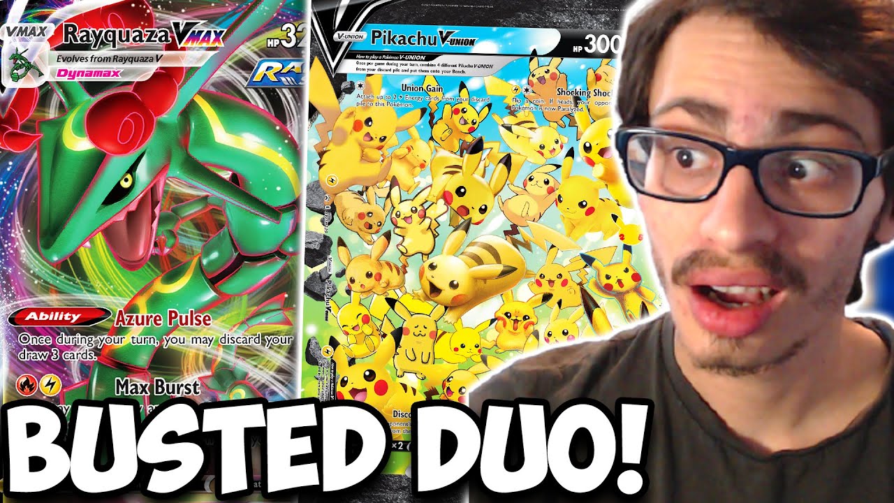 *BUSTED* Duo! Rayquaza VMAX/Pikachu V Union Deck! Strongest Item Locking On PTCGO