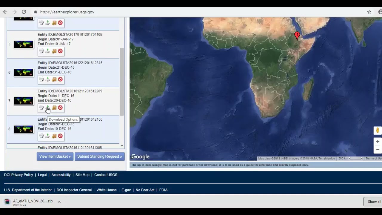 How to Download MODIS NDVI and Land Surface Temperature LST from Earth Explore