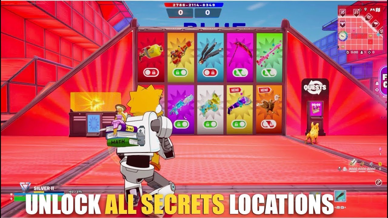 SUPER RED VS BLUE TYPICAL GAMER MAP FORTNITE - ALL SECRETS LOCATIONS PART 10