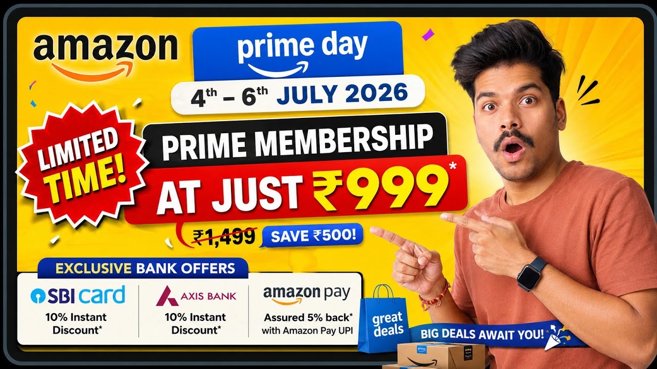 Amazon prime sale offer | Amazon prime membership ₹999 offer | Amazon prime Bank offer 2026 | Amazon
