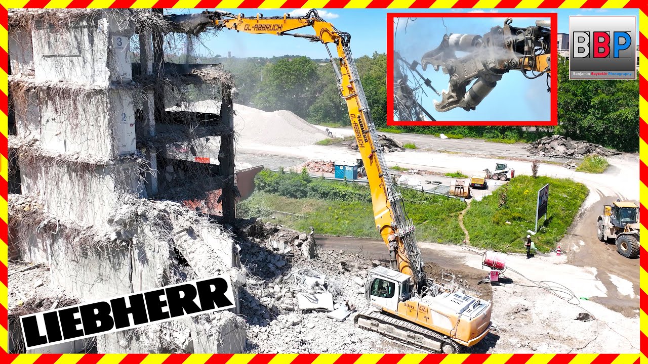 ⚠️ Liebherr R 950 Longfront - Abbruch Bürokomplex, Stuttgart, 2024. #7 #liebherr #demolition