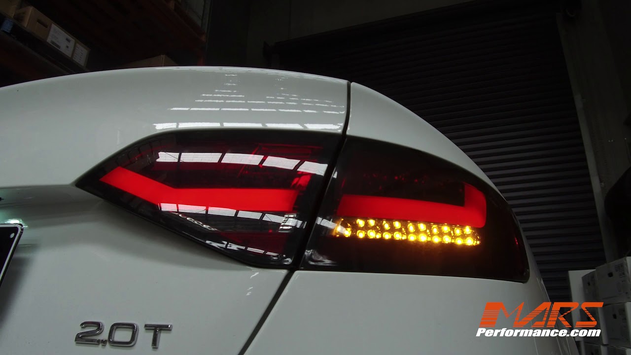 Mars Performance Smoked Red 3D LED Stripe Tail Lights for AUDI A4 B8 4D Sedan