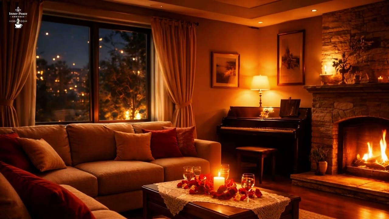 Cozy Jazz by the Fireplace 🔥 | Warm Evening Jazz for Relaxation & Calm Nights