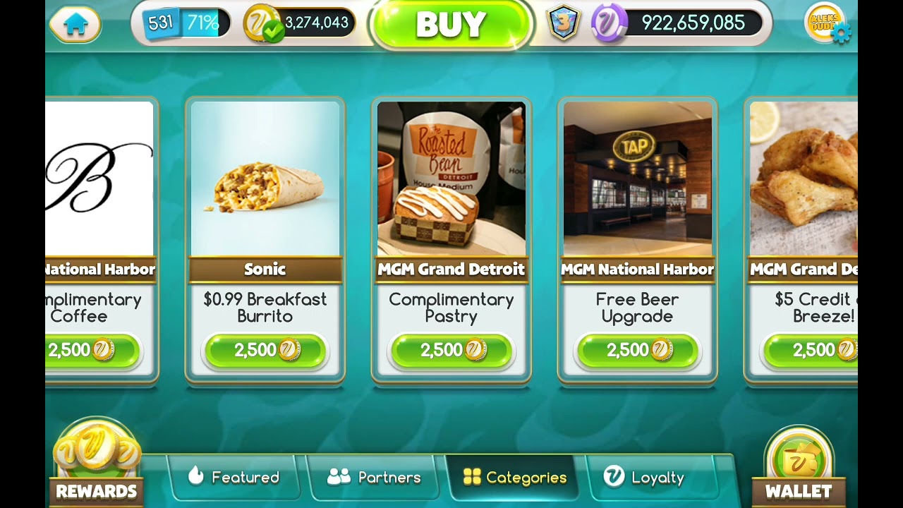 My Vegas Slots, Blackjack, MGM slots live, Pop! Slots. How many points can I get in a day? 4000pts