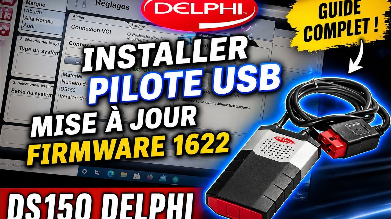 INSTALLER LES PILOTES USB + MISE A JOUR DU FIRMWARE 1622 DS150 DELPHI