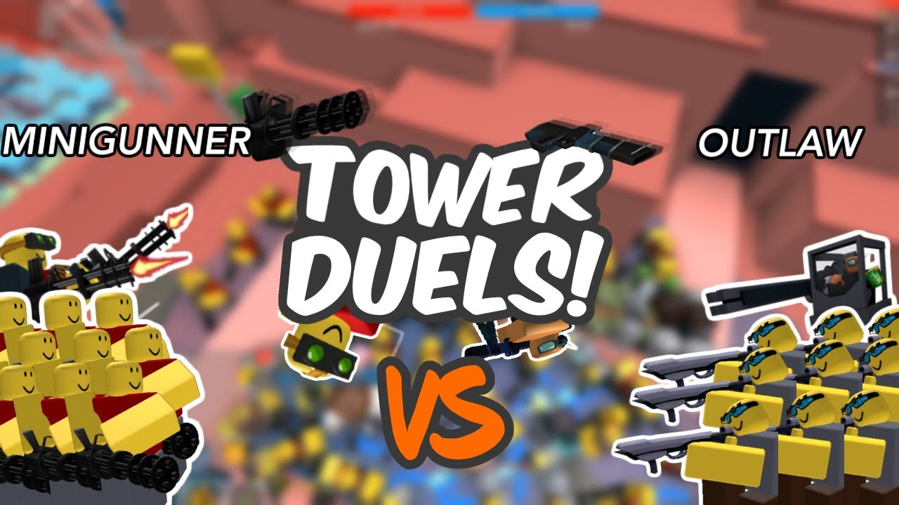Minigunner VS Outlaw || Tower Duels! (TOWER DEFENSE SIMULATOR ROBLOX)