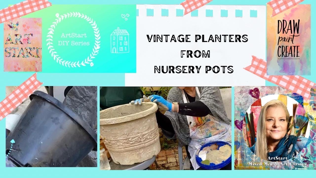 9 Tips to Make Vintage Planter Pots from Black Nursery Pots | ArtStart DIY