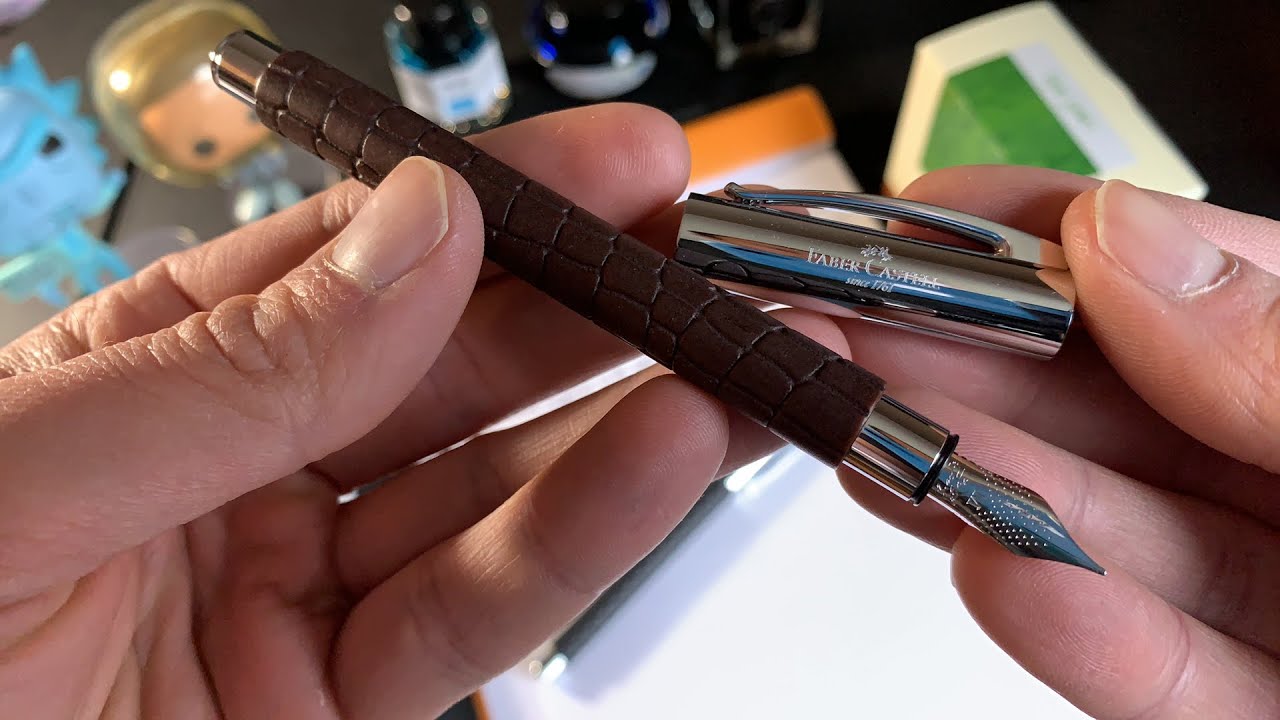 Распаковка и образец письма перьевой ручки Faber-Castell Ambition 3D