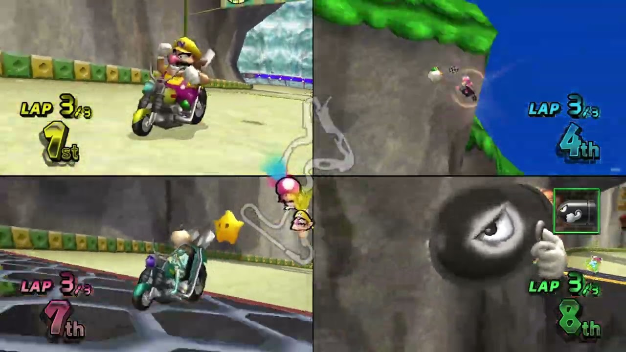 Mario Kart Wii ✦ 4 Players #379 (3 Tracks) Mirror