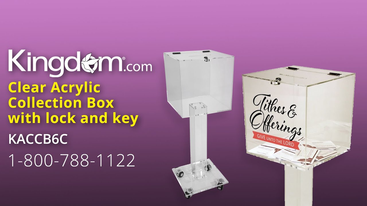 Clear Acrylic Donation Box With Lock and Key - KACCB6C