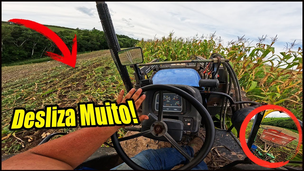 PASSANDO COM O TL75 NO PERAL MAIS PERIGOSO DA LAVOURA! TIVE QUE ABANDONAR! FIM DA SILAGEM DE MILHO!