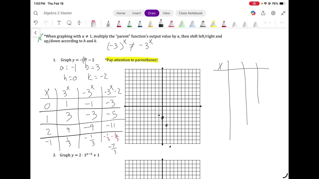 Chapter 8   Graphing an Exponential Function