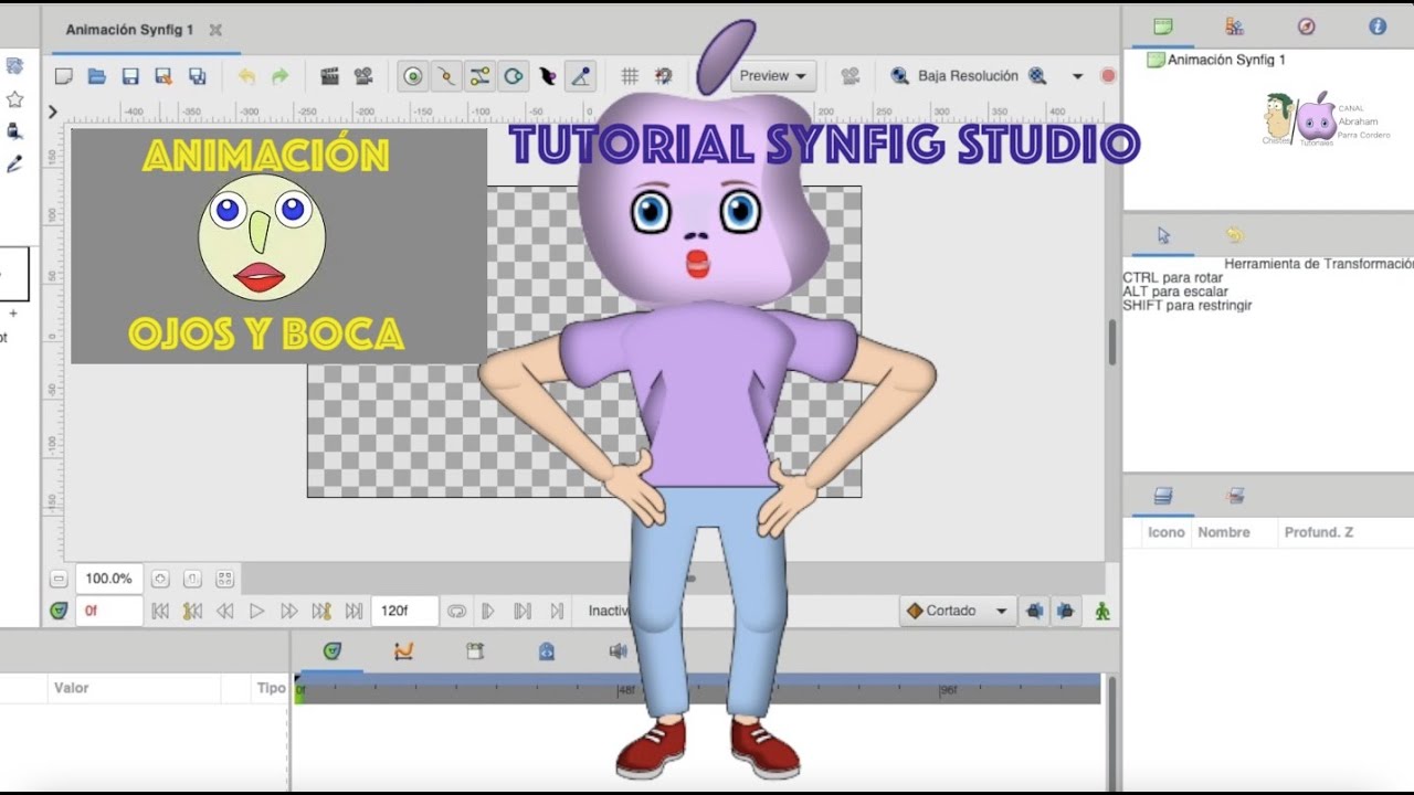 Tutorial synfig studio en español  - Animación boca y ojos syngfig studio