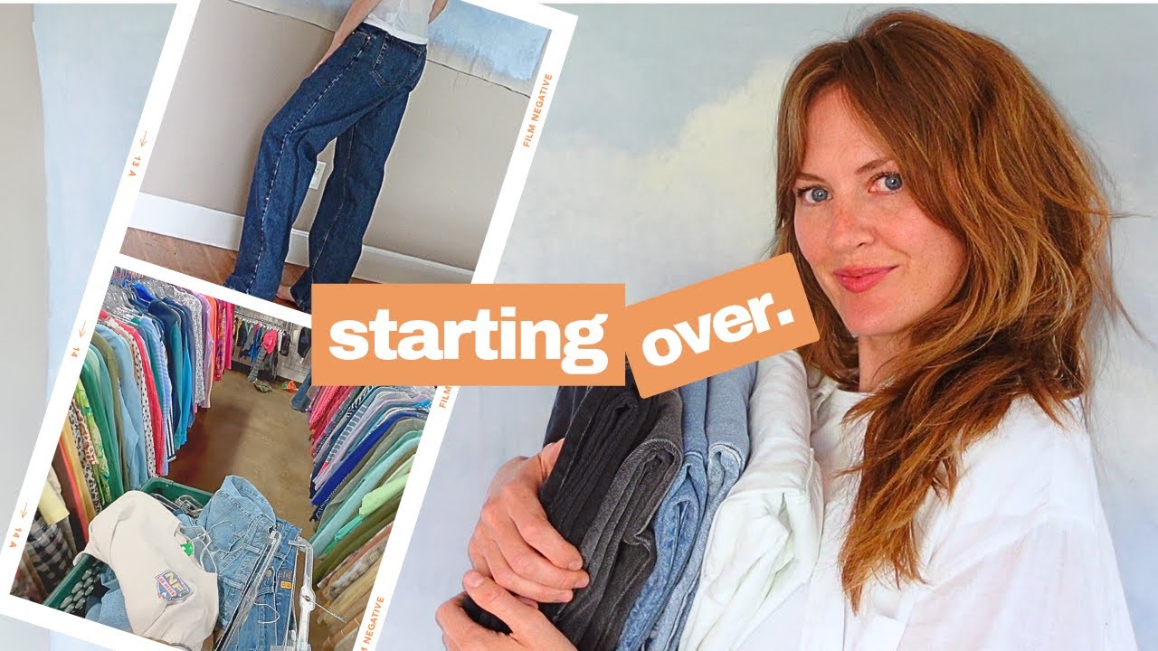 End of Summer Declutter | thrifting baggy jeans + minimalist closet tour