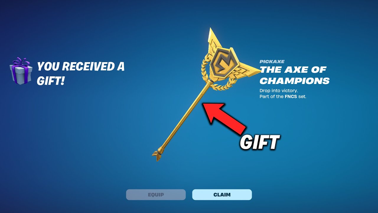Gifting fncs pickaxe to a random subscriber..