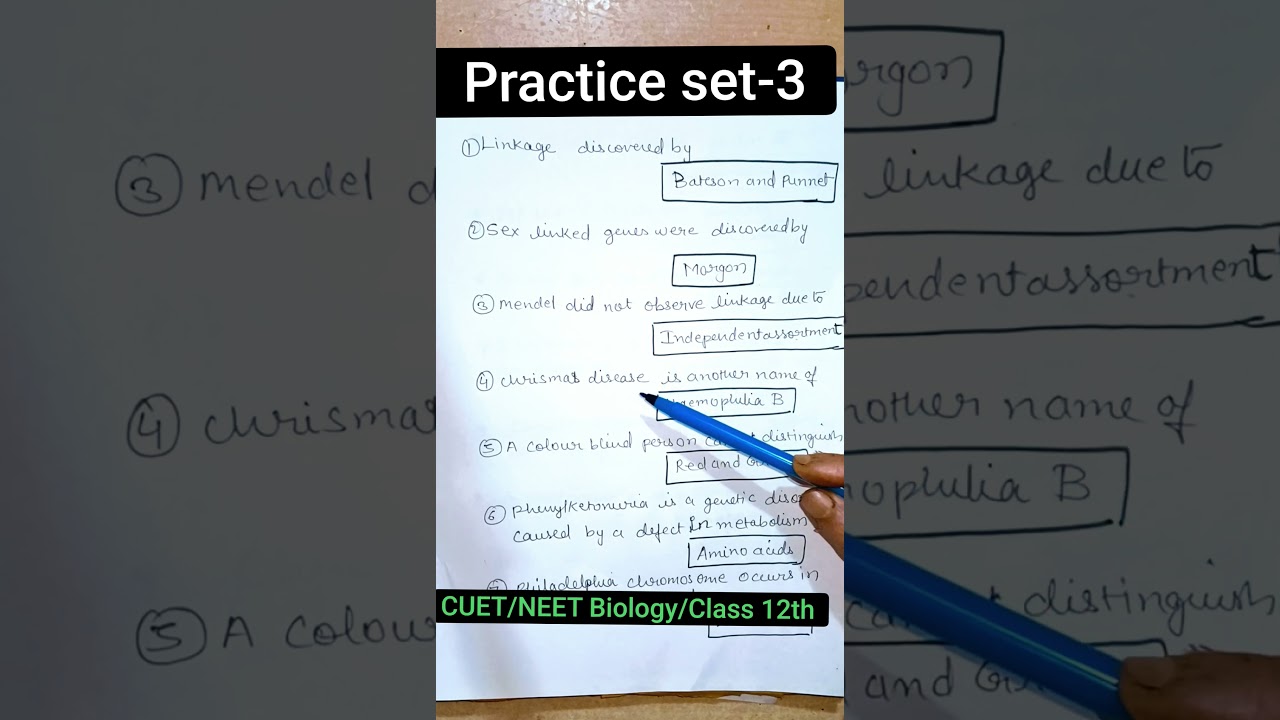 CUET/NEET Biology/EMRS/TGT/PGT Biology .Practice set -3(b).by Dr. Deepshika mam