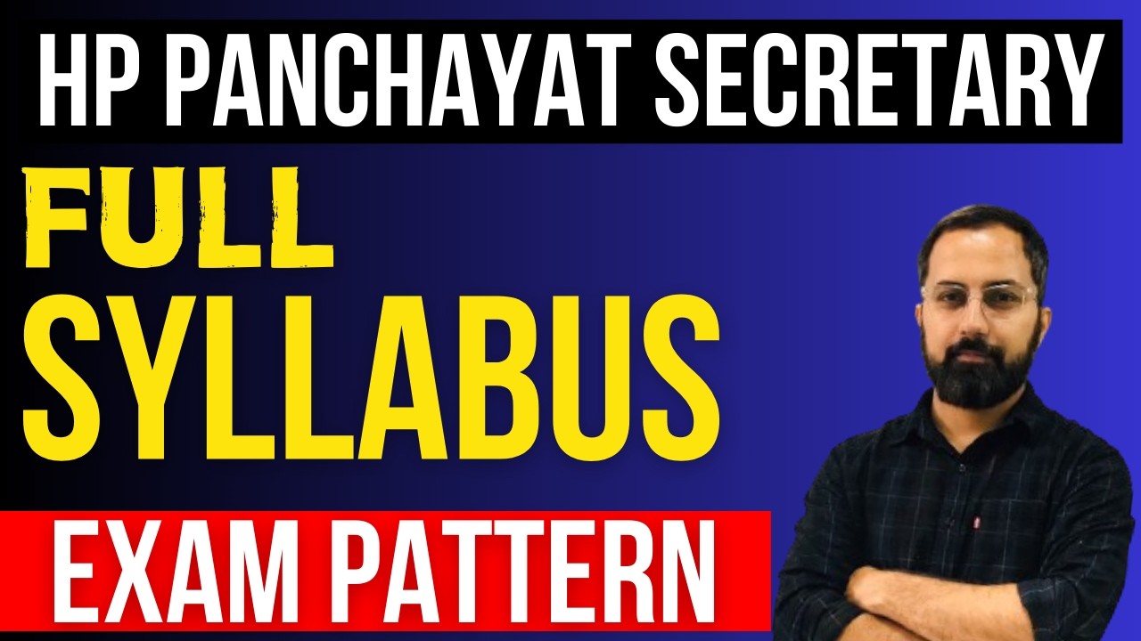 HP Panchayat Secretary 2026 | Full Syllabus & Exam Pattern | HP Studies #hppanchayatsecretary