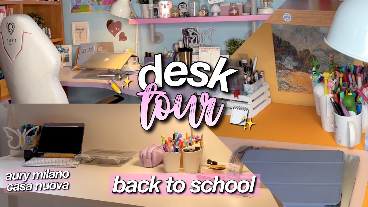 DESK TOUR💗🗒// come ordinare la scrivania per uno studio produttivo