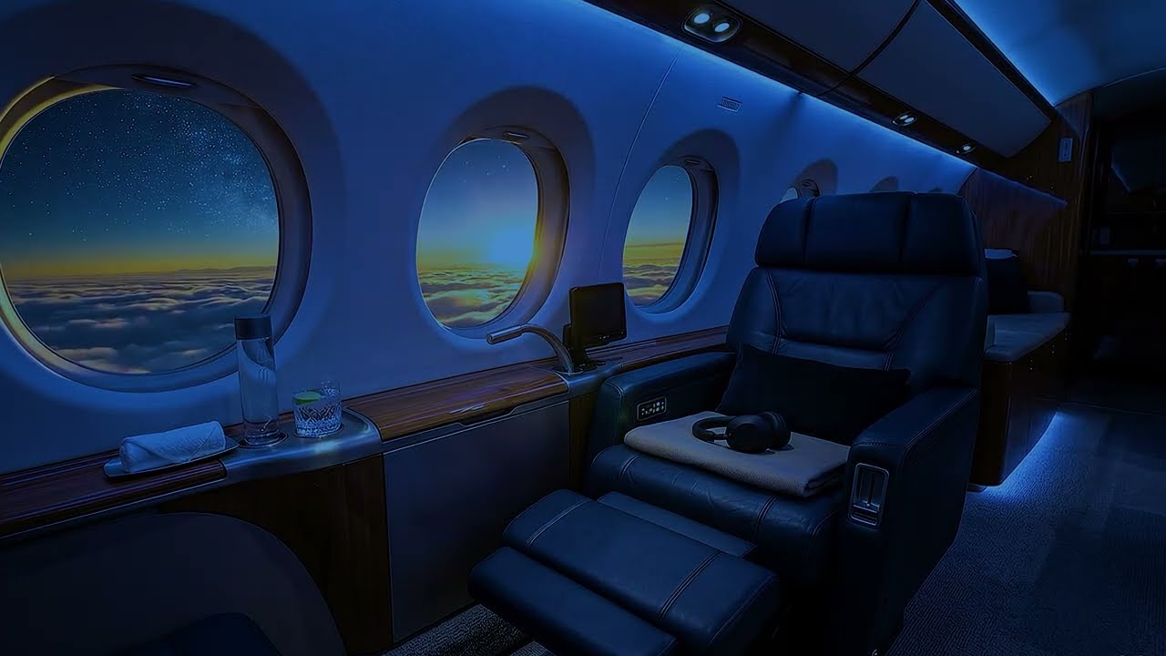 Soothing DARK NIGHT Airplane Ambience - White Noise for DEEP SLEEP