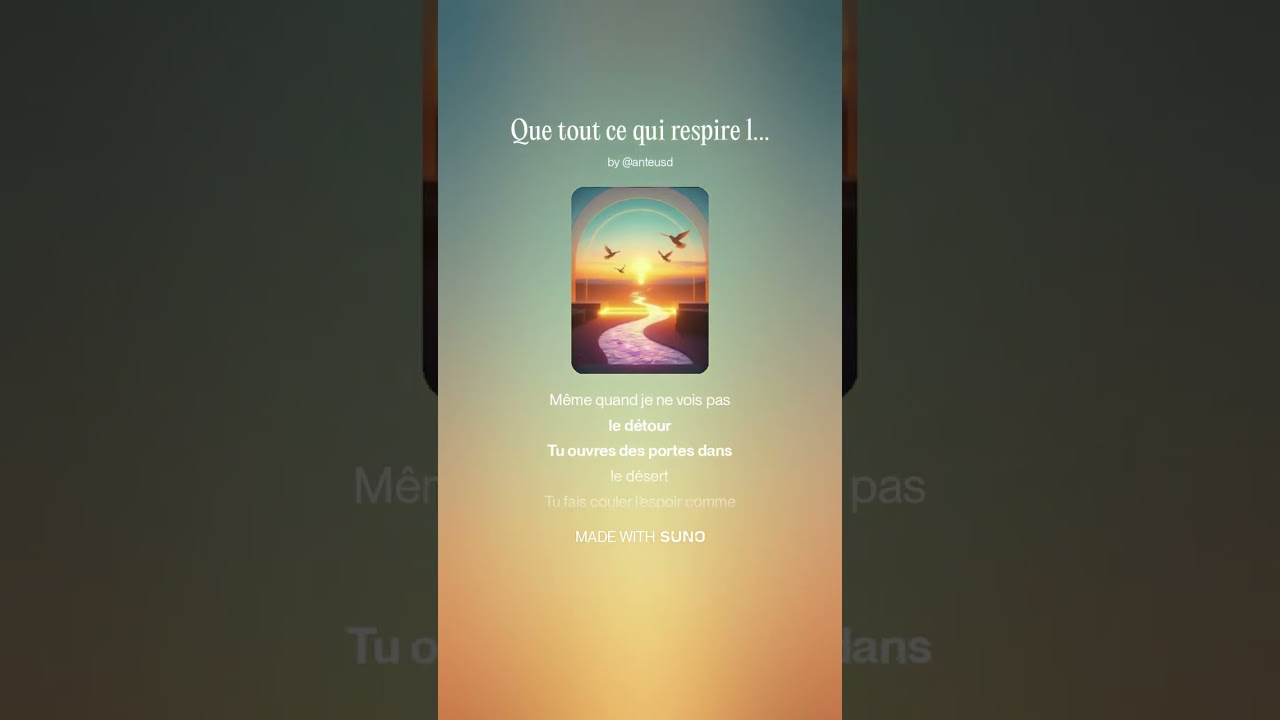 Que tout ce qui respire loue l'Eternel