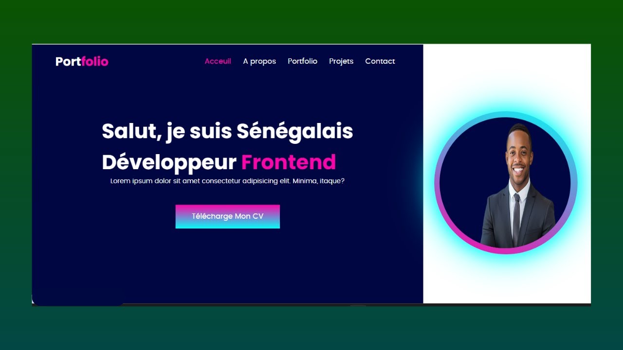 Créez votre superbe site Web de portfolio à partir de zéro  en HTML et CSS  #javascript