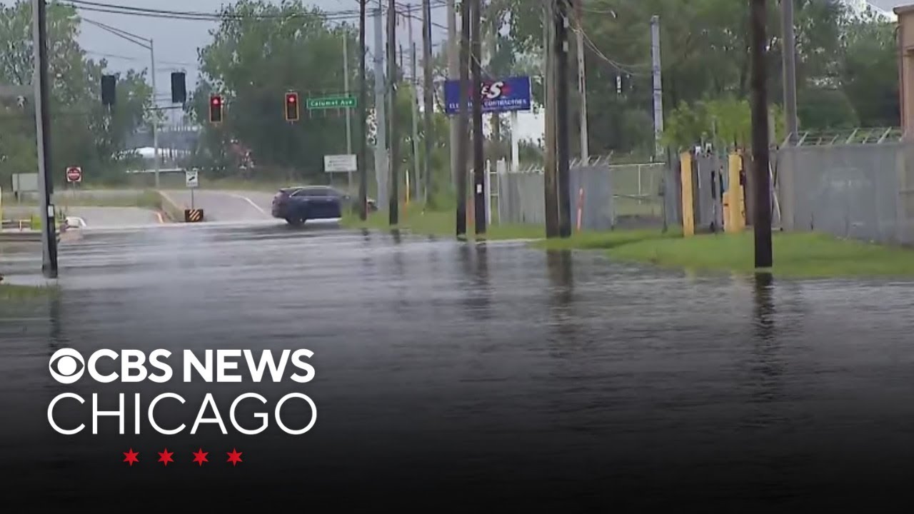 Flooding stalls cars in Hammond, Indiana