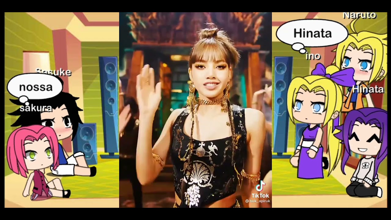 Naruto e seus amigos reagindo a Hinata como lisa e Sasuke como jungkook