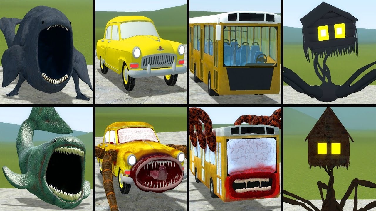 OLD AND NEW UPDATE: THE BLOOP, CAR EATER, HOUSE HEAD AND FRIENDS VS ALL TREVOR HENDERSON IN GMOD!!
