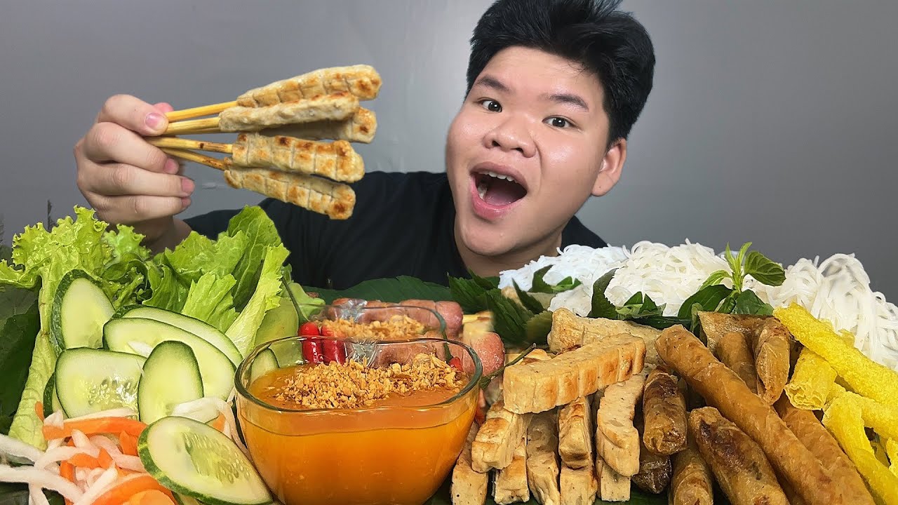 Nem Lụi Nướng Ram Tôm Cuốn Bánh Tráng Rau Sống Thơm Ngon | Dương Doubar