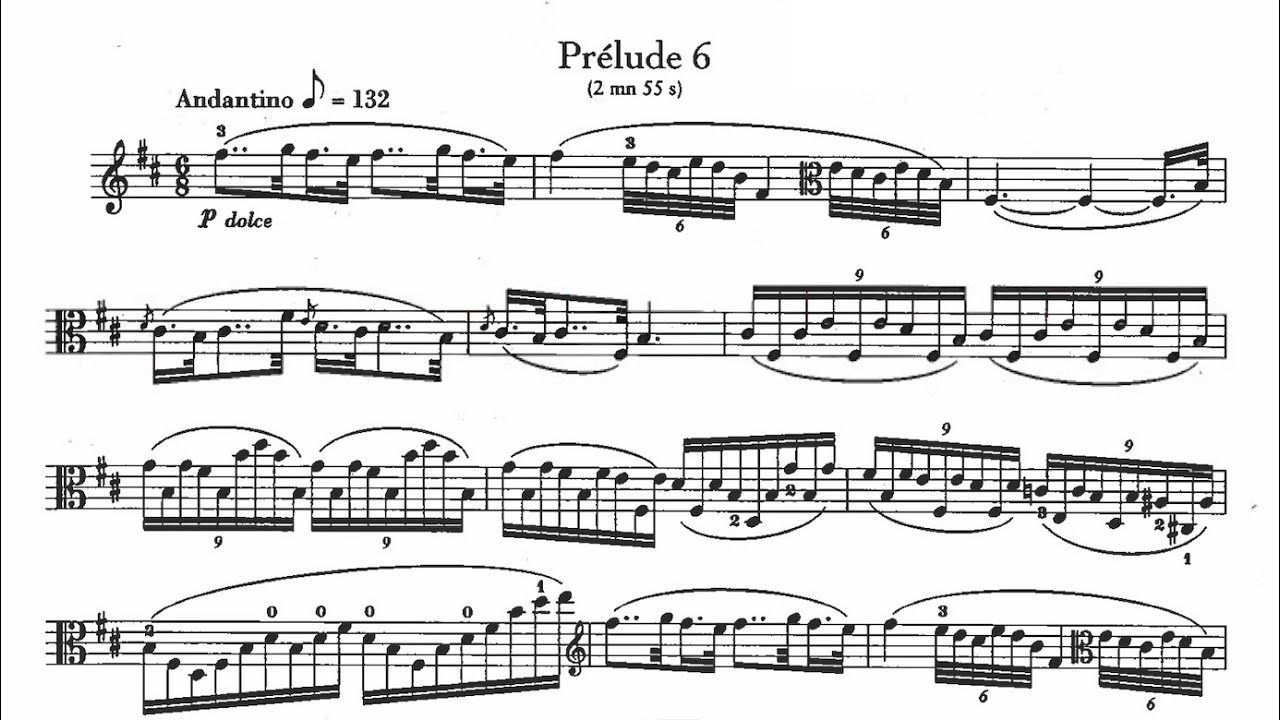 Casimir Ney: 24 Preludes for Viola - No. 6 in B minor