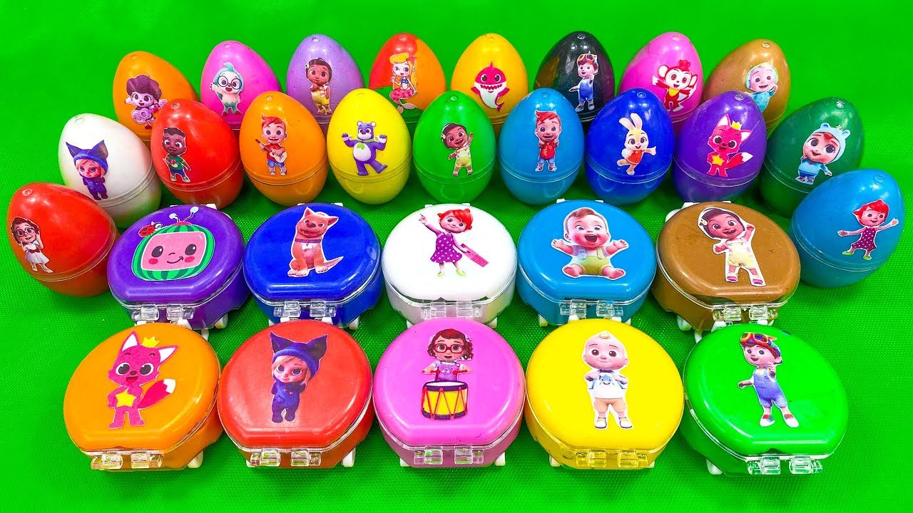 Satisfying ASMR🌈 Finding Pinkfong in Rainbow EGGS with SLIME Coloring