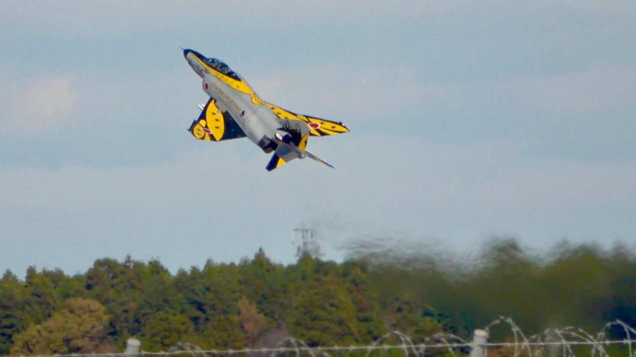 百里基地航空祭2019 特別公開 F-4EJ改 ケロヨンスペマ 第301飛行隊機動飛行［4K］