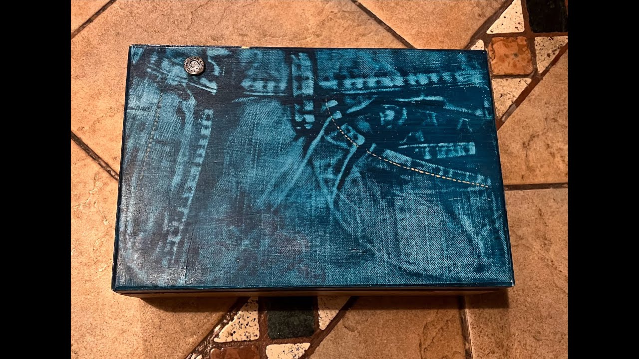 Mira que técnica MARAVILLOSA!!! EFECTO JEAN sobre madera.Fácil fácil fácil .