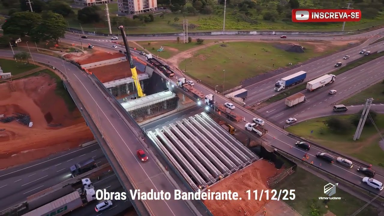 Obras na Via Dutra e no Viaduto Bandeirante em São José dos Campos. Atualização em 11/12/25.